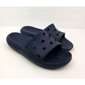 Crocs Classic Womens Sz 8.5 Navy Blue Slip On Slide Sandals *Size Labeled Wrong*